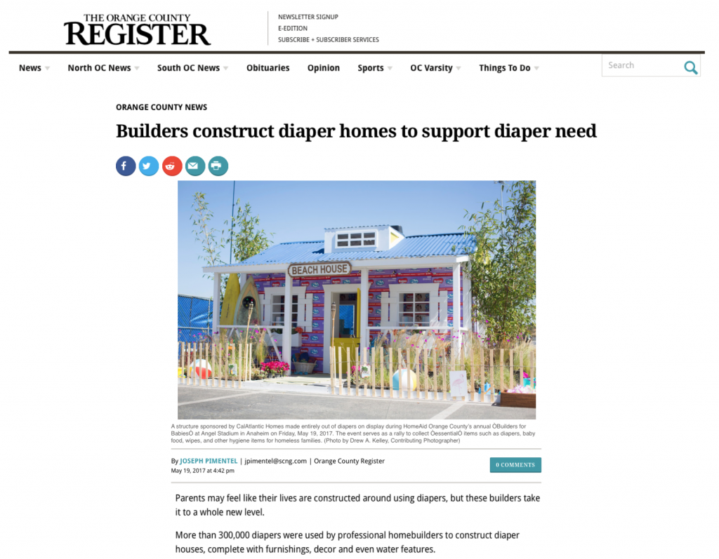 Builders construct diaper homes to support diaper need First 5 Orange
