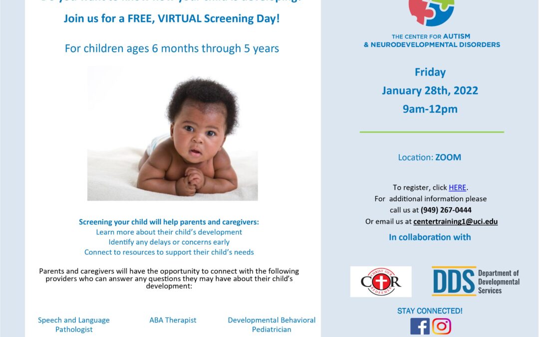 Free Developmental Screening Webinars on Jan. 28 and Feb. 4