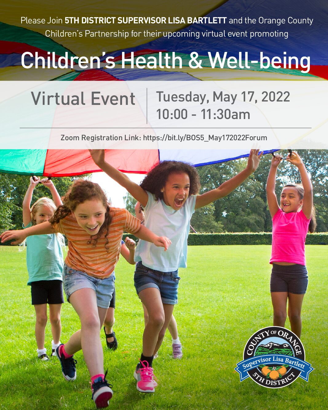 Register now for virtual discussion of Children’s Health & Well-being in Orange County