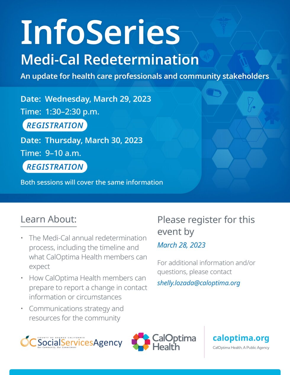 Learn about MediCal redetermination during virtual event March 2930