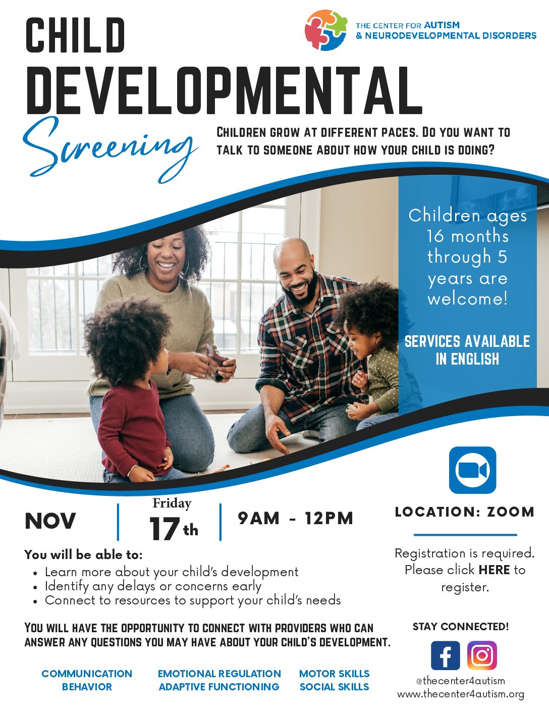 Free virtual developmental screening for African American, Black, and Caribbean biracial and multiracial babies ages 0-5