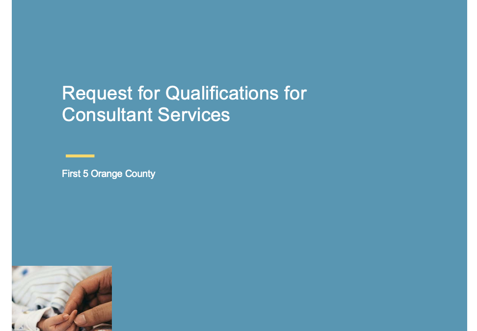 First 5 Orange County releases 2026 Request for Qualifications for Consultant Services